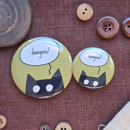 Dwagon? Black Cat Button & Magnet