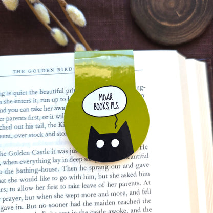 MOAR BOOKS PLS Cat Magnetic Bookmark