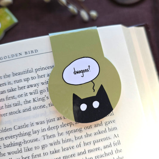 Dwagons? Black Cat Magnetic Bookmark