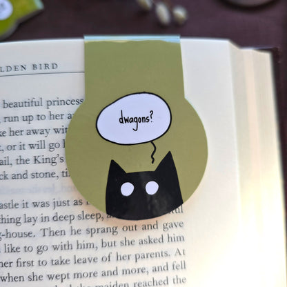 Dwagons? Black Cat Magnetic Bookmark