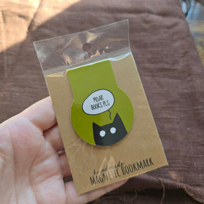 MOAR BOOKS PLS Cat Magnetic Bookmark