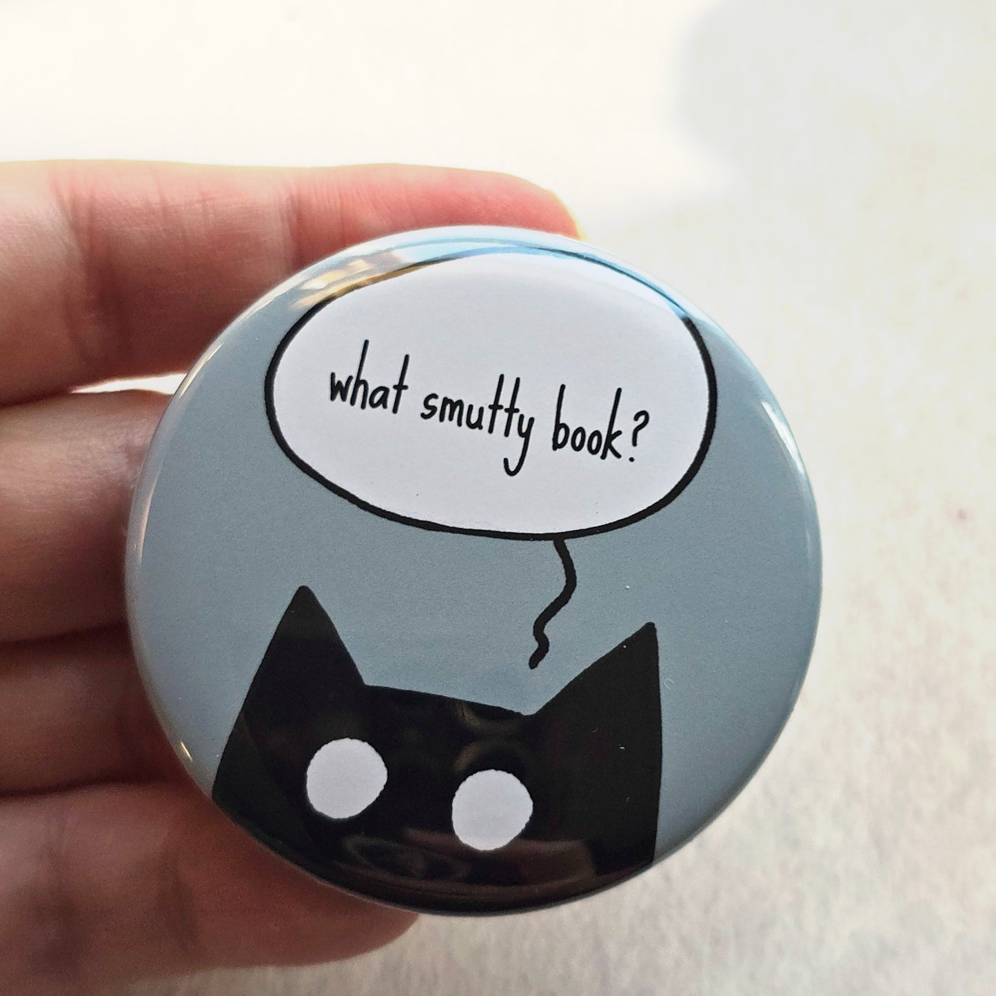 What Smutty Book? Black Cat Button & Magnet