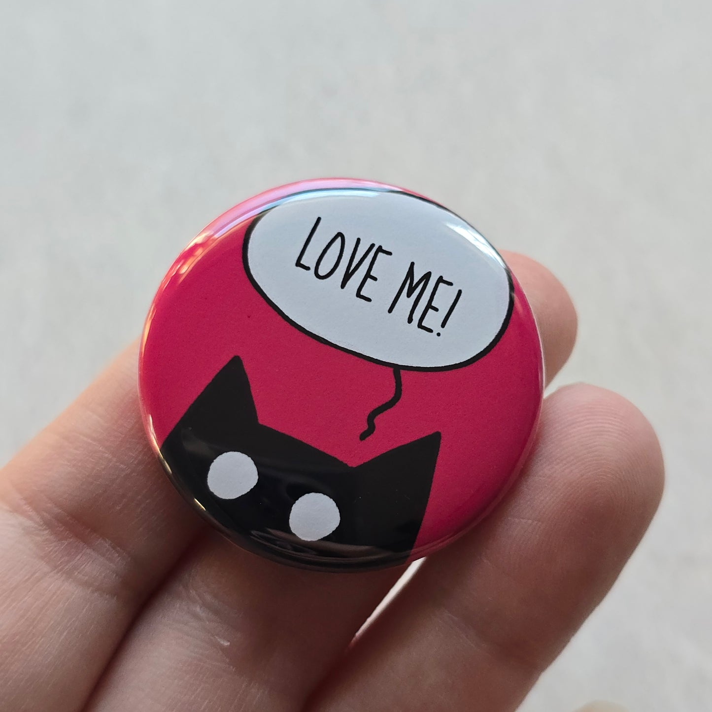 Love Me! Black Cat Button & Magnet