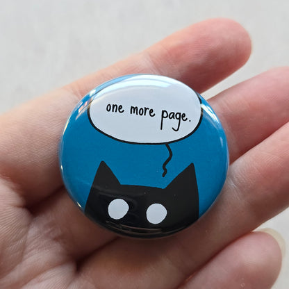 One More Page Black Cat Button & Magnet