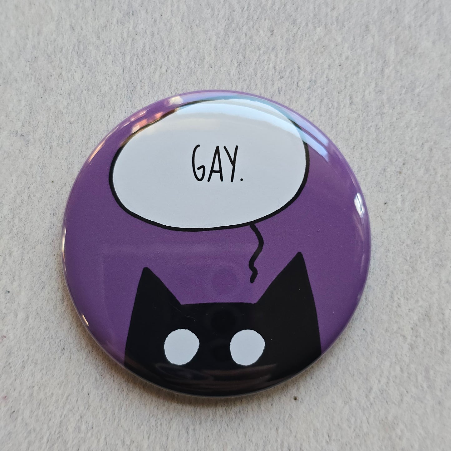 GAY Black Cat Button & Magnet