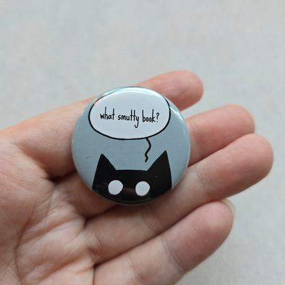 What Smutty Book? Black Cat Button & Magnet