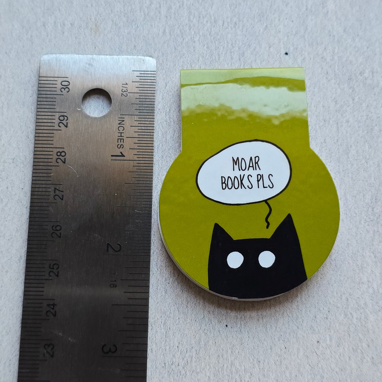 MOAR BOOKS PLS Cat Magnetic Bookmark