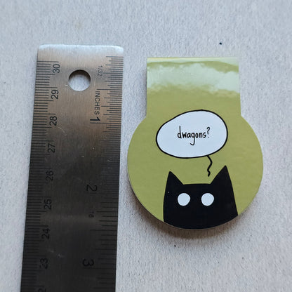 Dwagons? Black Cat Magnetic Bookmark