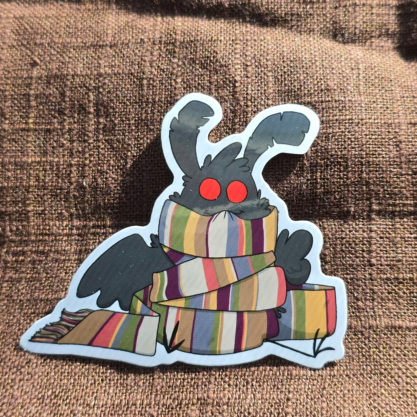 Mothman With Colorful Long Scarf Sticker