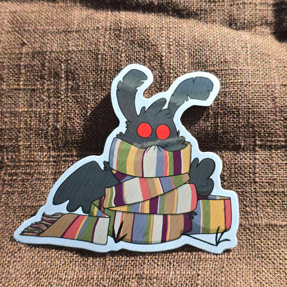 Mothman With Colorful Long Scarf Sticker