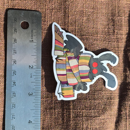 Mothman With Colorful Long Scarf Sticker