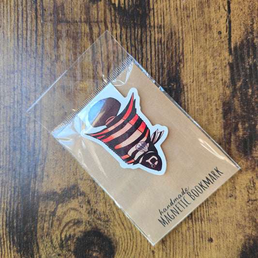 Red Stripey Fish - Magnetic Bookmark