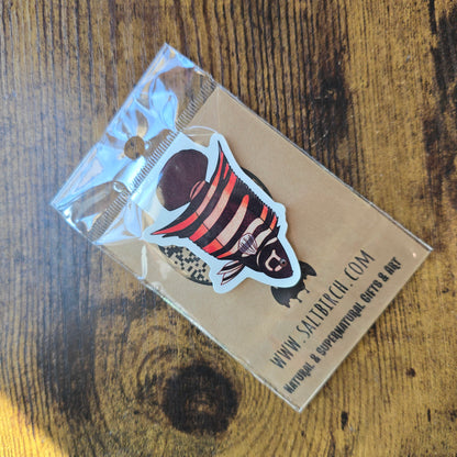 Red Stripey Fish - Magnetic Bookmark
