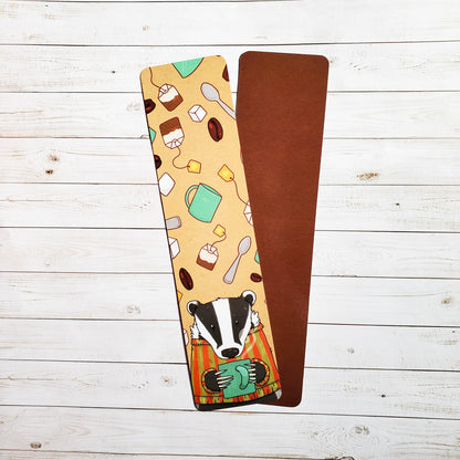 2x8 Cute Cozy Badger Bookmark