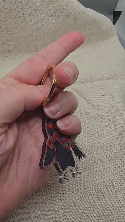 Mothman Eating His Own Sweater Keychain Charm