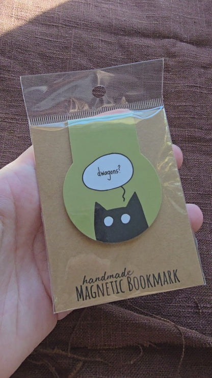 Dwagons? Black Cat Magnetic Bookmark